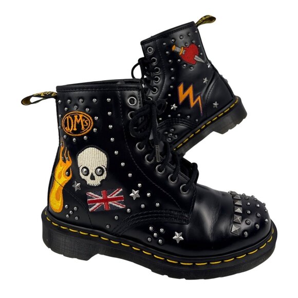Dr. Martens 1460 Rock & Roll Leather Embellishment Combat Boots Size UK 5 US W7 - Picture 11 of 11